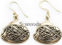 Boucles d'oreilles Viking Dragon et Entrelacs en bronze 