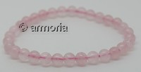 Bracelet de perles en Quartz Rose 6  mm taille L 