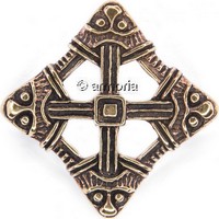 Broche Viking Croix à 4 Têtes en bronze