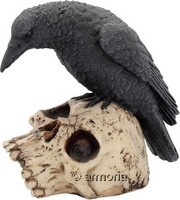 Figurine Corbeau sur Crâne 