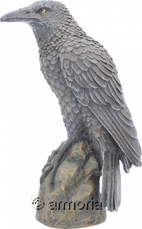 Figurine Corbeau sur Rocher en résine 