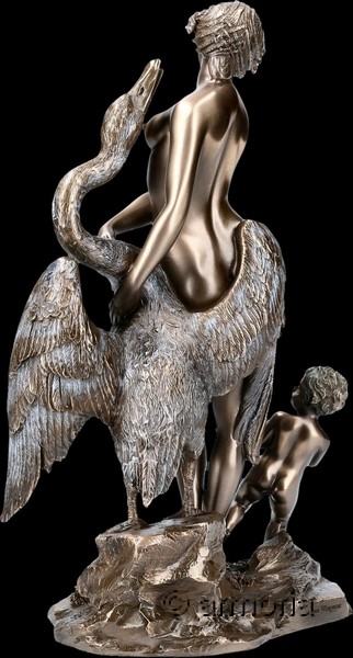 Figurine "Leda et le Signe" d'après Léonardo de Vinci aspect bronze marque Veronese 