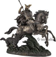 Figurine Odin sur son Cheval Sleipnir aspect bronze