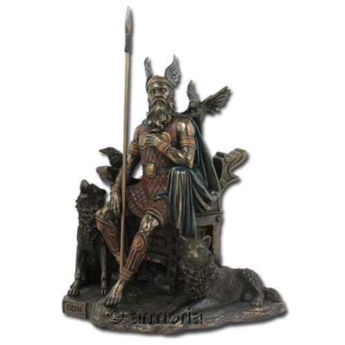 Bataille d'image Figurine-Odin-assis-avec-Loups-et-Corbeaux-30202ok