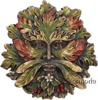 Sculpture Murale Visage Arbre ou Green man représentant l'été Litha  Marque Veronese