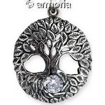 Pendentif Arbre de Vie en argent et cristal blanc