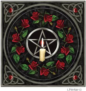 Carte postale Pentagram and Roses de Lisa Parker