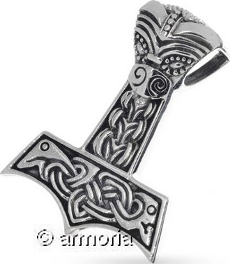 Pendentif Viking Marteau de Thor avec Entrelacs en argent 