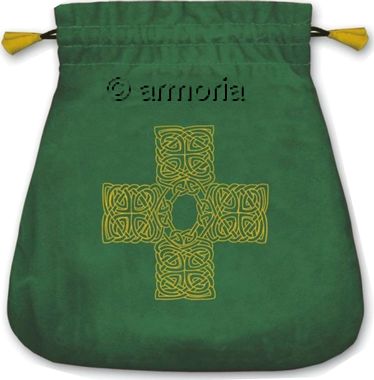 Pochette pour tarot Croix Celte en velours brodé
