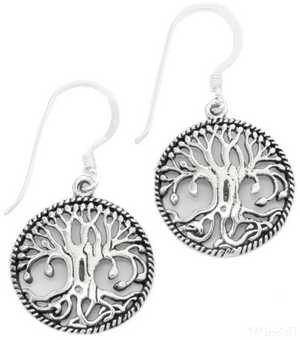 Boucles d'oreilles Arbre de Vie Celte en argent