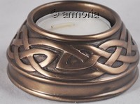 Bougeoir Celtique décoré d'entrelacs aspect bronze 