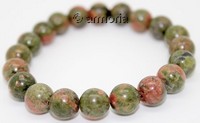 Bracelet de Perles en Unakite 8 mm Taille Large 