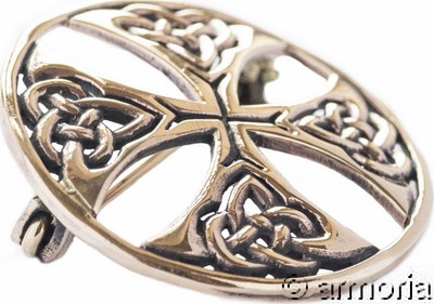 Broche Celte Croix Celtique avec Entrelacs en bronze 