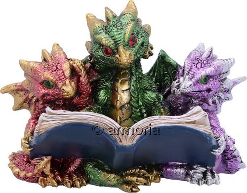 Figurine 3 Dragons lisant 