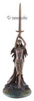 Figurine Viviane La Dame du Lac brandissant Excalibur aspect bronze Marque Veronese 