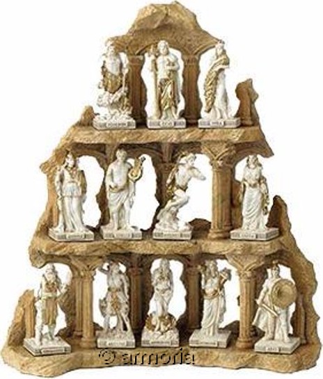 Figurines 12 dieux de l'Olympe avec décor Marque Veronese 
