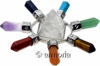 Générateur d'énergie Pyramide Cristal de Roche et Pierres Chakras 