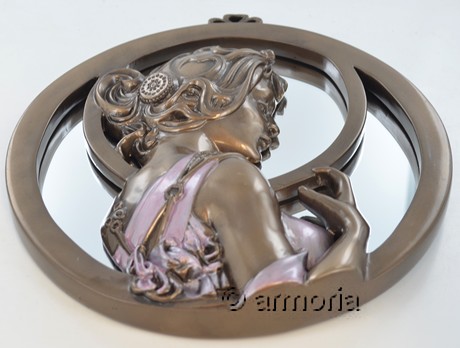 Miroir Art Nouveau Buste de Femme de Profil 