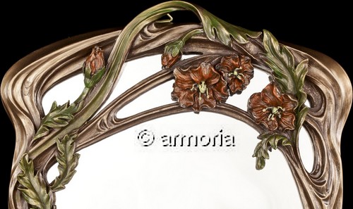 Miroir Art Nouveau avec Femme aspect bronze Marque Veronese 
