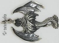 Pendentif Créature Serpent Ailé en argent