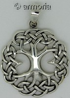 Pendentif Arbre de Vie Celte rond en argent