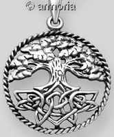 Pendentif Arbre de Vie Celte Racines Entrelacs en argent