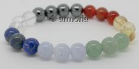 Bracelet de Perles diverses pierres 7 Chakras 8 mm Taille Medium Modèle 1