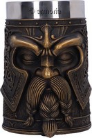 Chope Tête de Guerrier Viking aspect bronze 