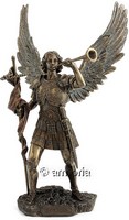 Figurine Archange Gabriel avec Trompette aspect bronze marque Veronese