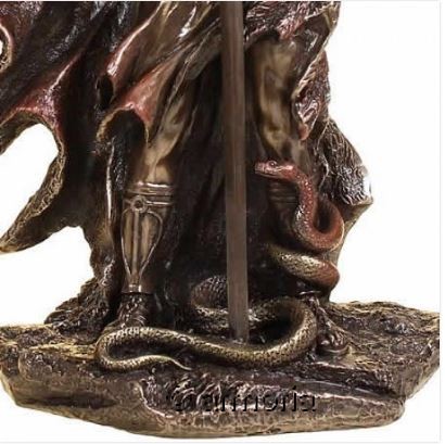 Figurine Archange Metatron en résine aspect bronze 