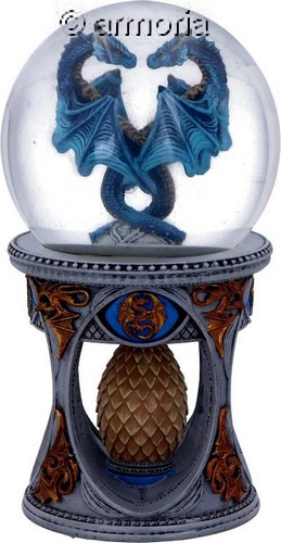 Figurine Boule à Neige Dragons Entrelacés et Oeuf "Dragon Heart" de Anne Stokes 