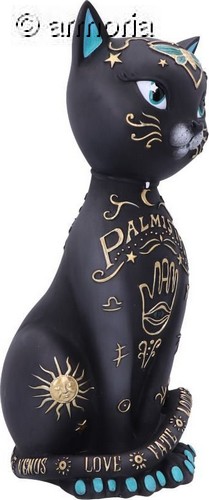 Figurine Chat assis noir Chiromancien 