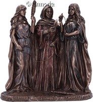 Figurine Les Trois Moires aspect bronze marque Veronese 