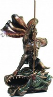 Figurine Saint Georges tuant le Dragon aspect bronze marque Veronese 