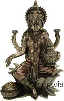 Figurine déesse hindoue Lakshmi aspect bronze marque Veronese