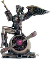 Figurine steampunk Ange guerrière aspect bronze marque Veronese 