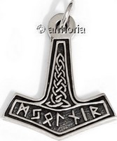 Pendentif Marteau de Thor avec Entrelacs et Runes 