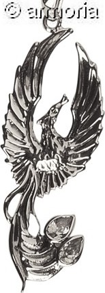 Pendentif Phoenix en argent 5 cm