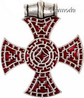 Pendentif médiéval Croix d'Ixworth-réplique historique-en plaqué argent et verre