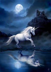 Carte Postale Moonlight Unicorn de Anne Stokes