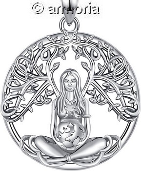 Pendentif Déesse Gaia en argent 925