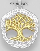 Pendentif Arbre de Vie en argent plaqué or