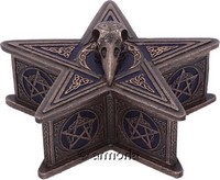 Boite Pentacle et Crâne de Corbeau aspect bronze Marque Veronese 