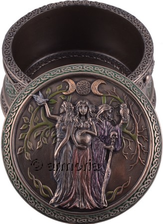 Boite Triple Déesse en résine aspect bronze Collection Veronese
