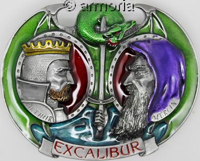 Boucle de ceinture Excalibur, Arthur et Merlin
