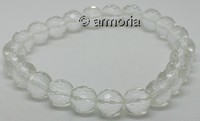Bracelet de Perles en Cristal de Roche facetté 8 mm Taille Medium 