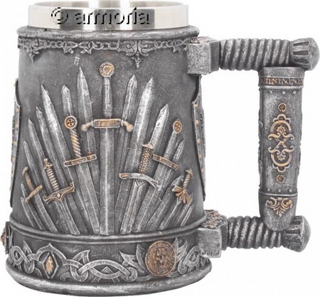 Chope médiévale inspirée du Trône de Fer Game of Thrones en résine et acier