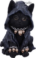 Figurine Chat Noir en habit de Faucheuse 