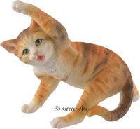 Figurine Chat yoga roux tigré position triangle Marque Veronese 