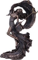 Figurine Déesse grecque de la Nuit Nyx aspect bronze
